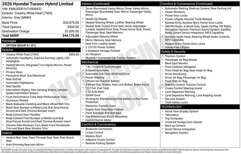 2026 Hyundai TUCSON HYBRID Limited