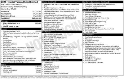 2026 Hyundai TUCSON HYBRID Limited
