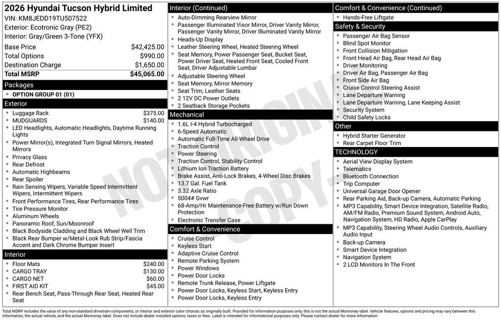 2026 Hyundai TUCSON HYBRID Limited