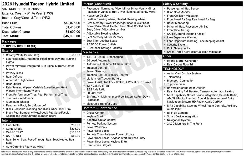 2026 Hyundai TUCSON HYBRID Limited