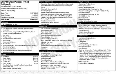 2027 Hyundai PALISADE HYBRID Calligraphy