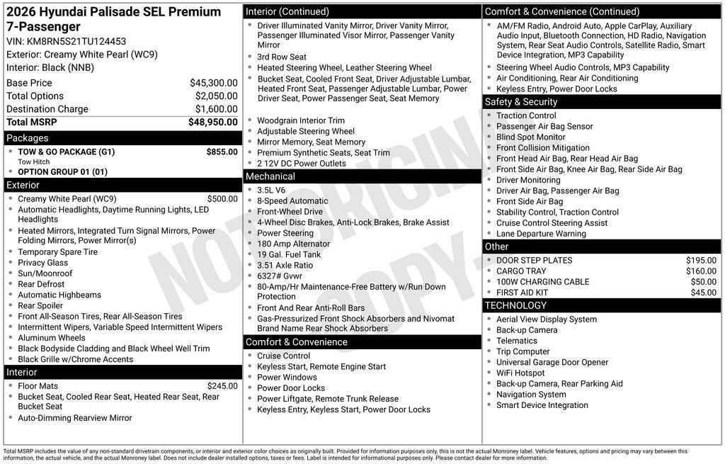 2026 Hyundai PALISADE SEL Premium 7 Passenger