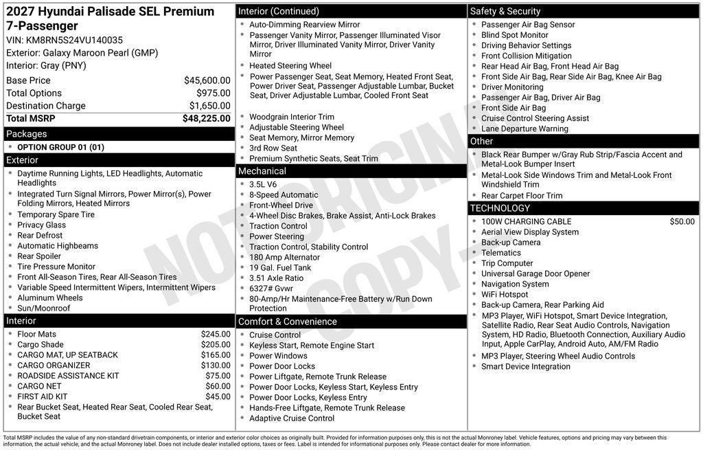 2027 Hyundai PALISADE SEL Premium 7 Passenger