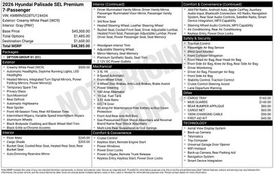 2026 Hyundai PALISADE SEL Premium 7 Passenger