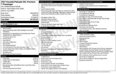 2027 Hyundai PALISADE SEL Premium 7 Passenger