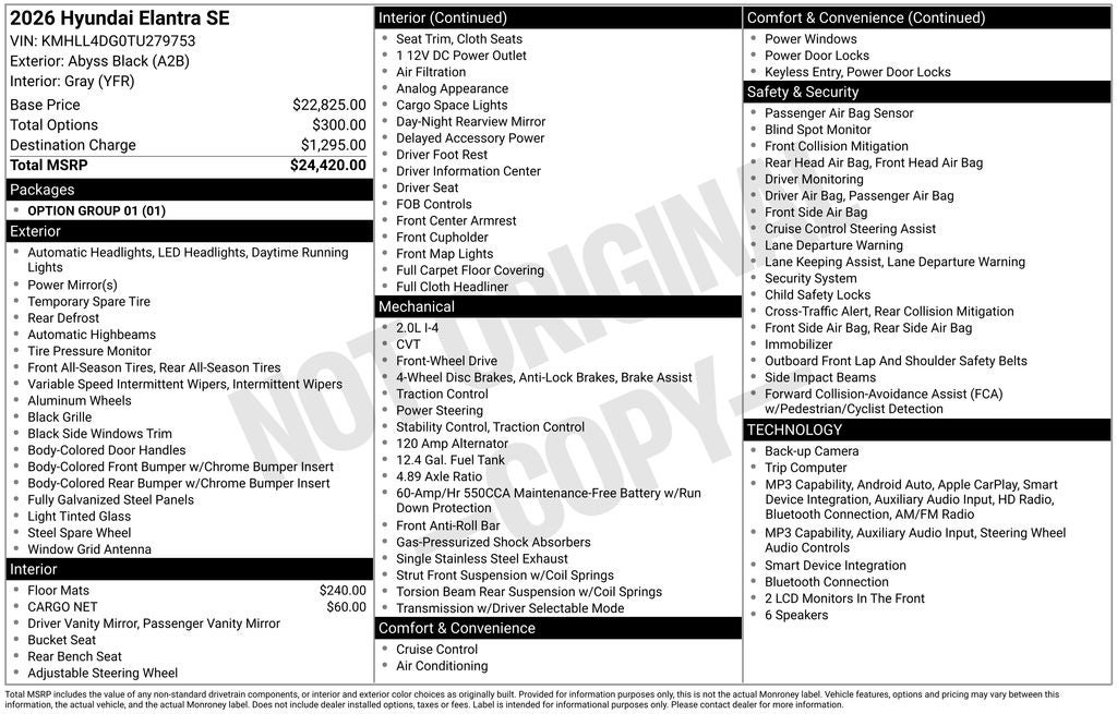 2026 Hyundai ELANTRA SE