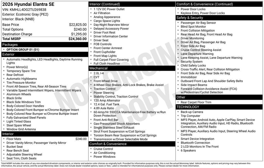 2026 Hyundai ELANTRA SE