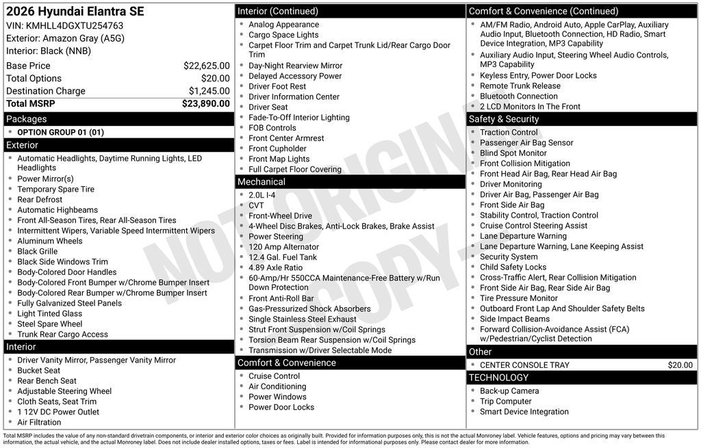 2026 Hyundai ELANTRA SE