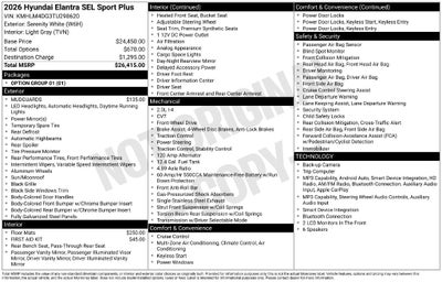 2026 Hyundai ELANTRA SEL Sport