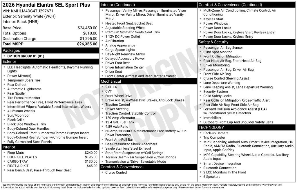 2026 Hyundai ELANTRA SEL Sport