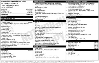 2025 Hyundai ELANTRA SEL Sport