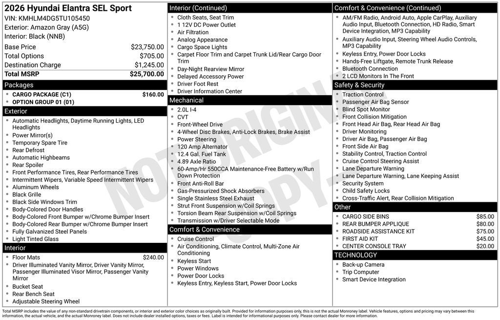 2026 Hyundai ELANTRA SEL Sport