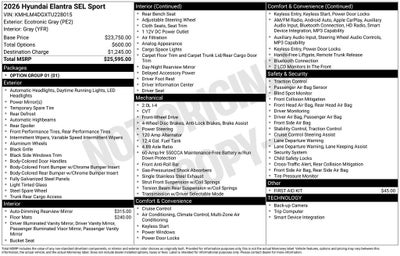 2026 Hyundai ELANTRA SEL Sport