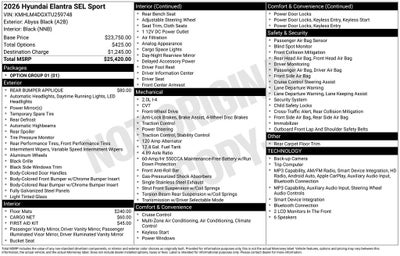 2026 Hyundai ELANTRA SEL Sport