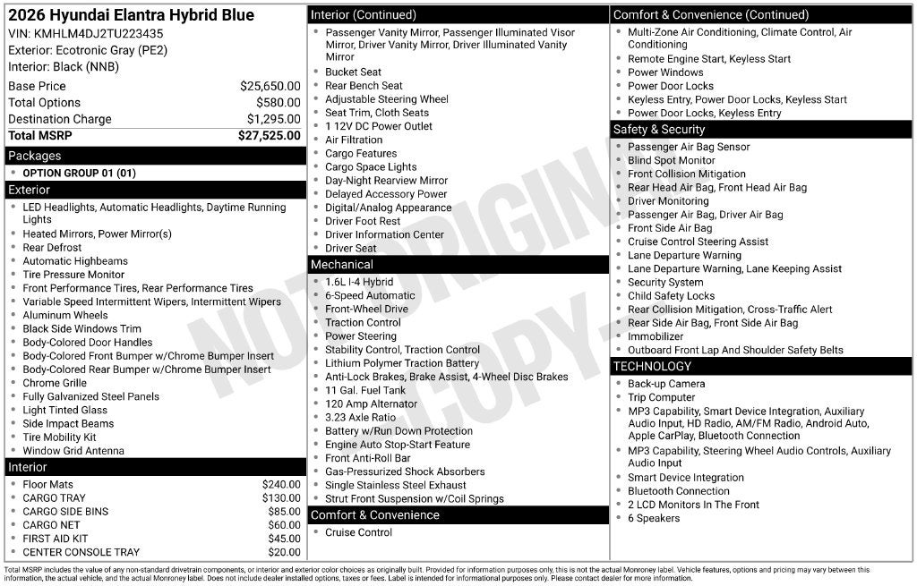 2026 Hyundai ELANTRA HYBRID Blue