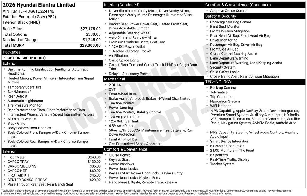 2026 Hyundai ELANTRA Limited
