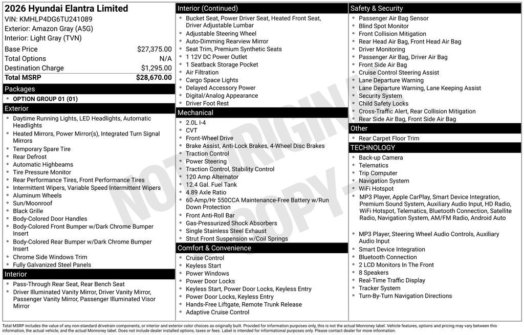 2026 Hyundai ELANTRA Limited