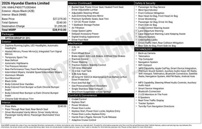 2026 Hyundai ELANTRA Limited