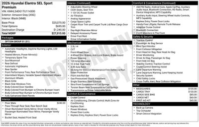 2026 Hyundai ELANTRA SEL Sport