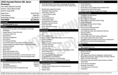 2026 Hyundai ELANTRA SEL Sport