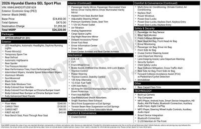 2026 Hyundai ELANTRA SEL Sport Plus