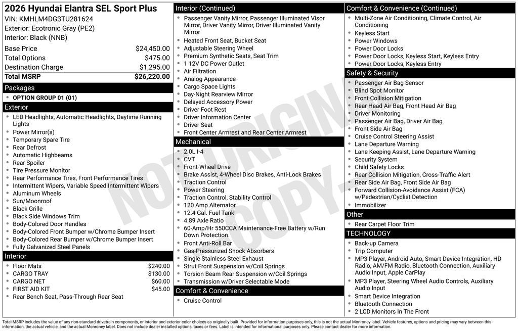 2026 Hyundai ELANTRA SEL Sport Plus