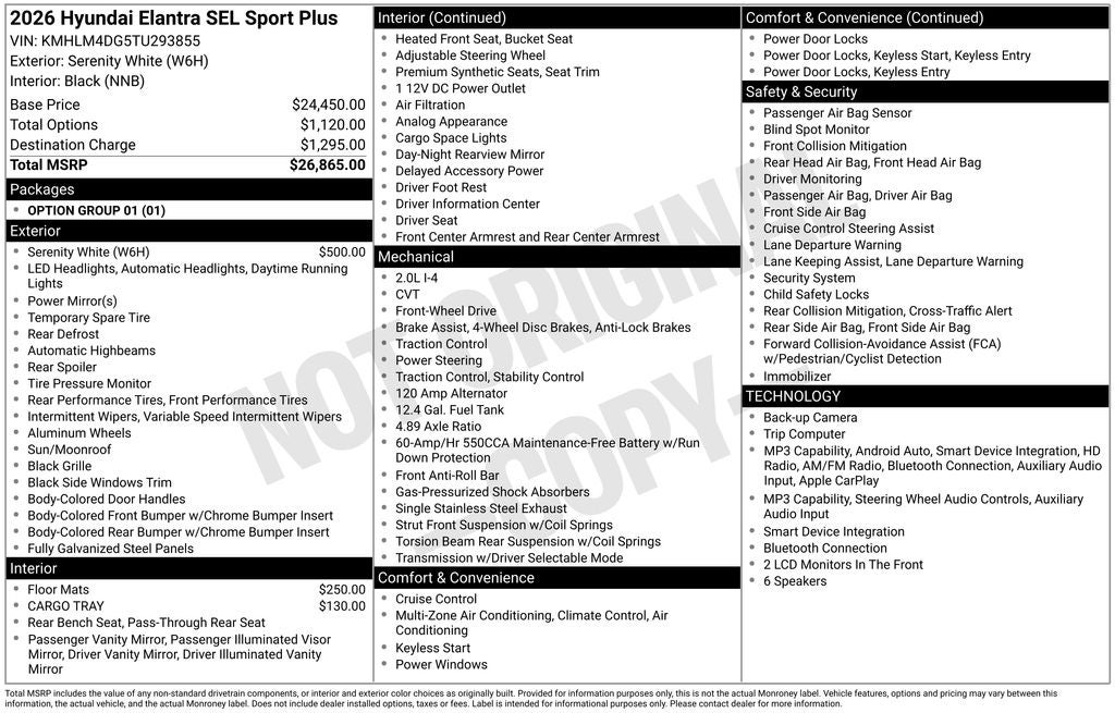 2026 Hyundai ELANTRA SEL Sport Plus