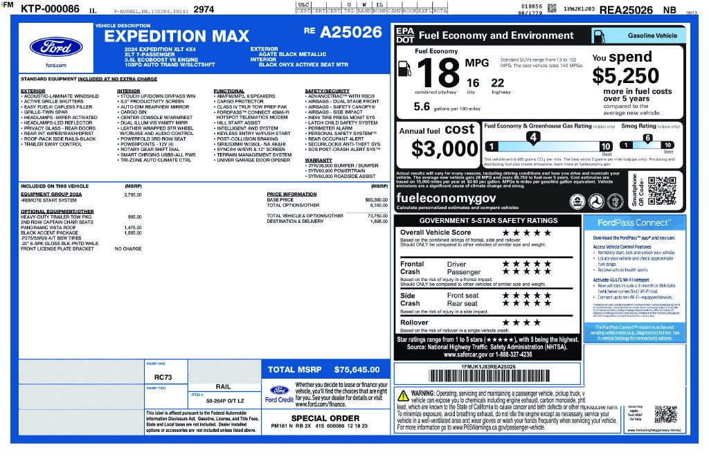 2024 Ford Expedition Max XLT Black Accent