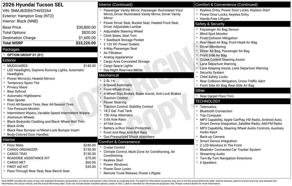 2026 Hyundai TUCSON SEL