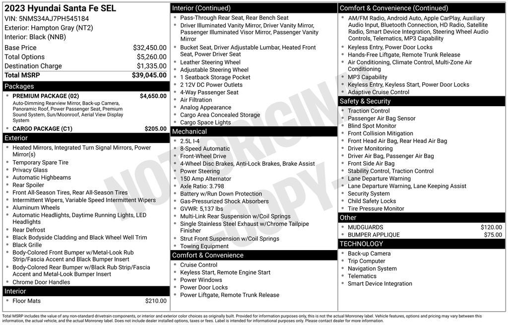 2023 Hyundai SANTA FE SEL Premium