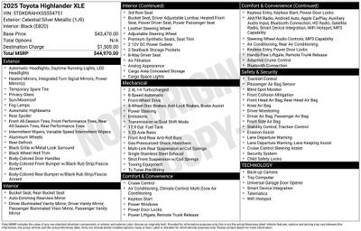 2025 Toyota Highlander XLE