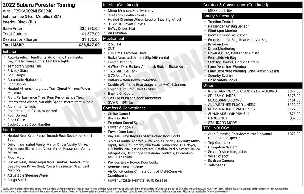 2022 Subaru Forester Touring
