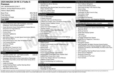 2025 Mazda Mazda CX-90 3.3 Turbo S Premium