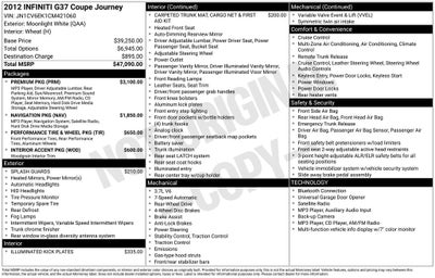2012 INFINITI G37 Journey