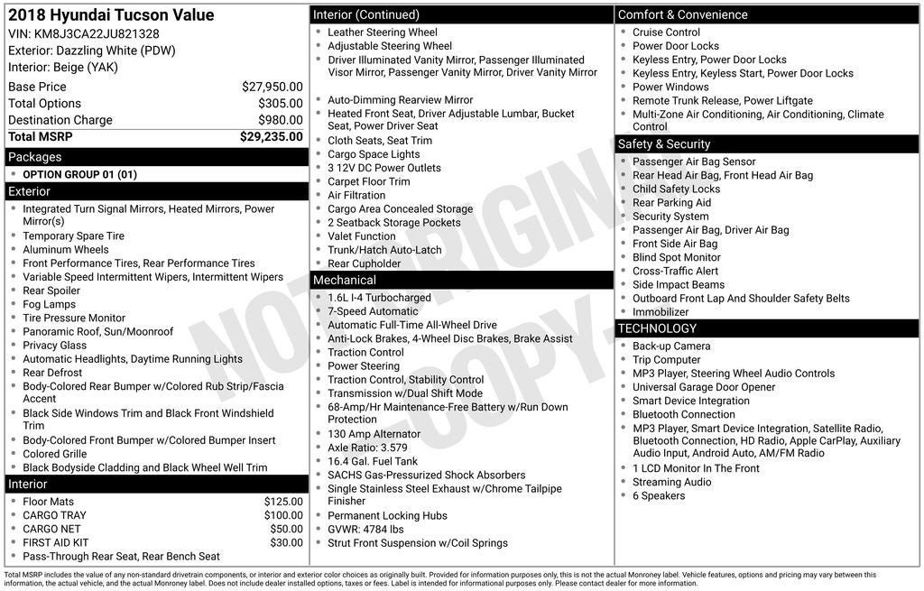 2018 Hyundai TUCSON Value