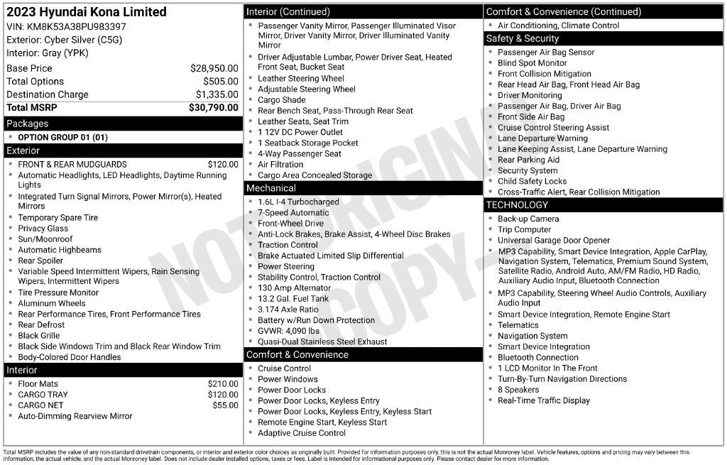 2023 Hyundai KONA Limited