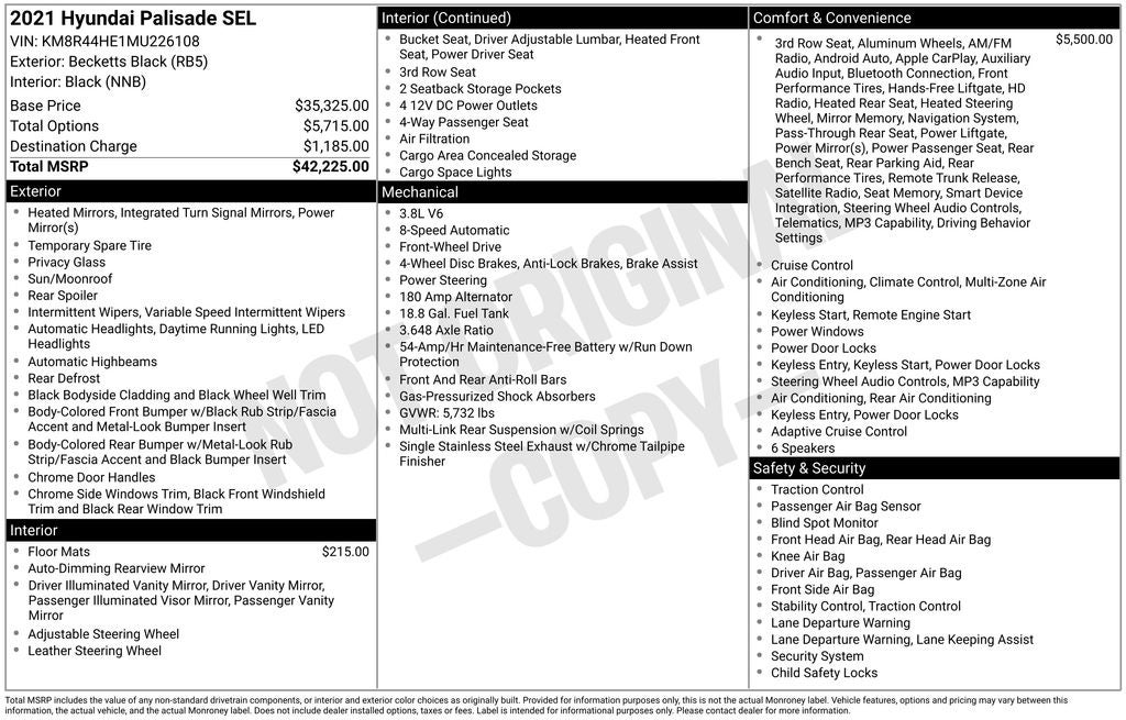 2021 Hyundai PALISADE SEL