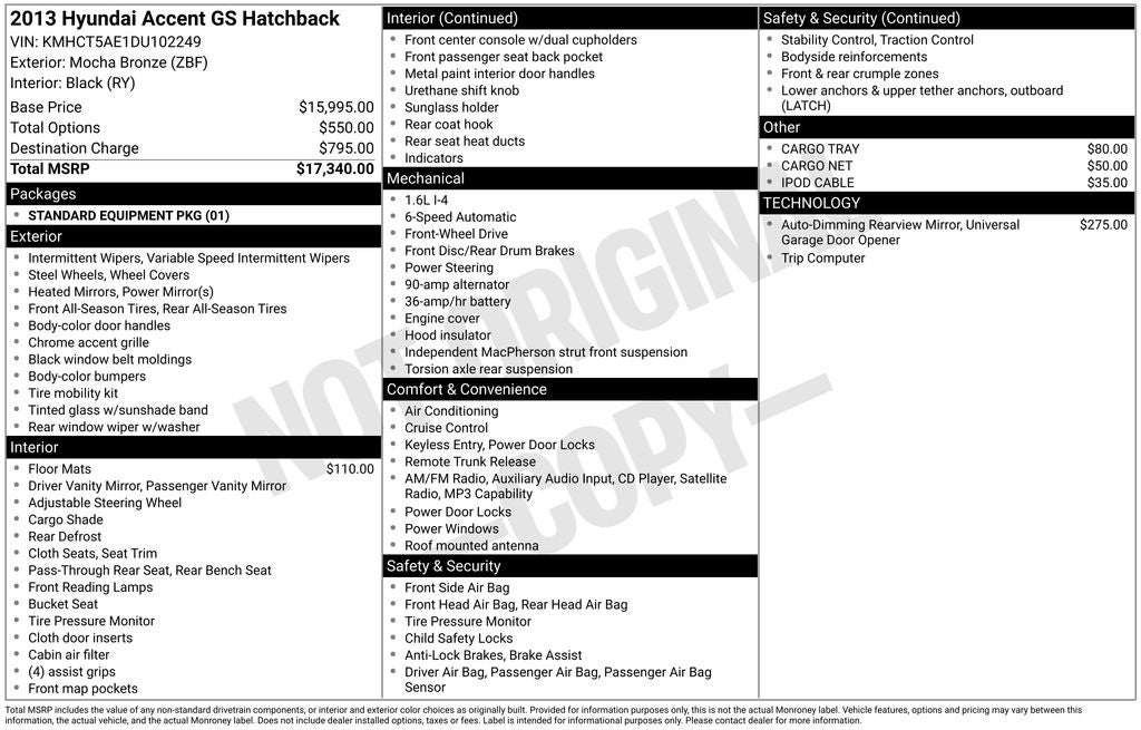 2013 Hyundai ACCENT GS