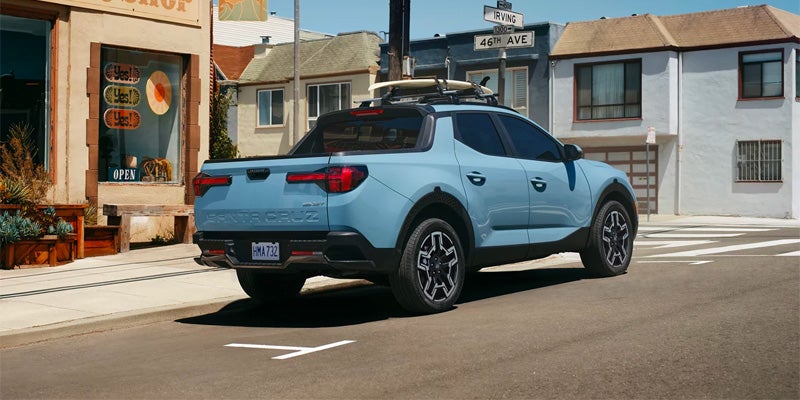 Bentley Hyundai in Huntsville AL Hyundai Santa Cruz rear view parked in town