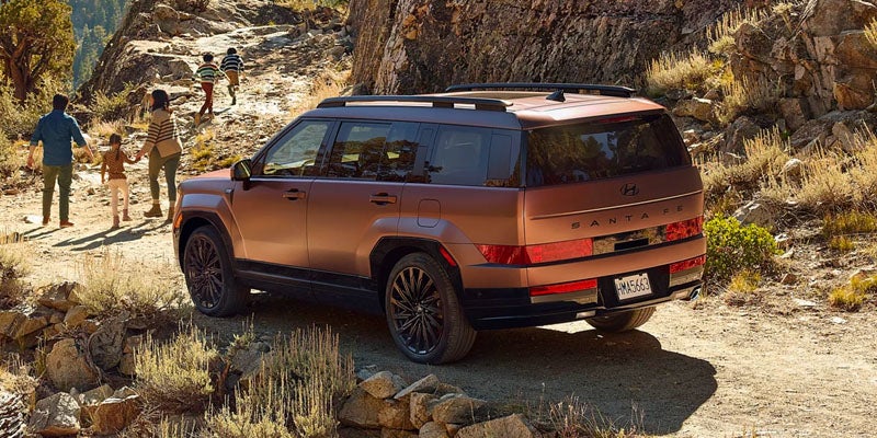 Bentley Hyundai in Huntsville AL Santa Fe rear view parked in the desert
