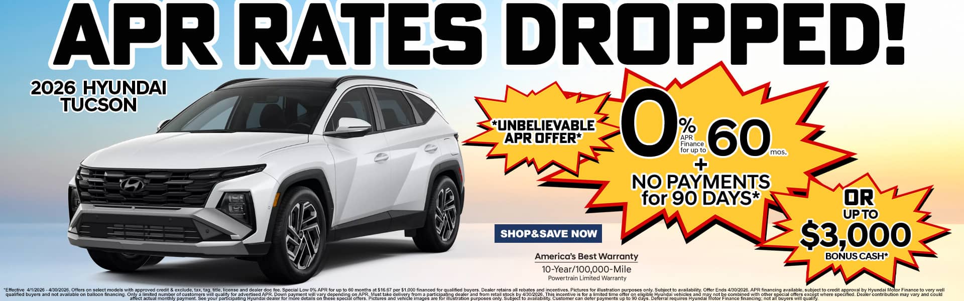 0% 60 Mos Tucson & Tucson Hybrid